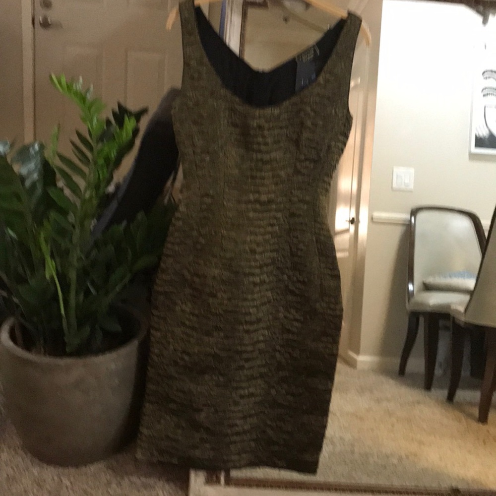Lanvin Gold Lame Sheath Dress